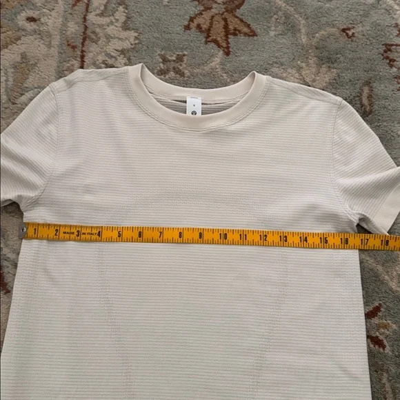 lululemon athletica Cream Short Sleeve Ribbed Tee - Picture 5 of 7
